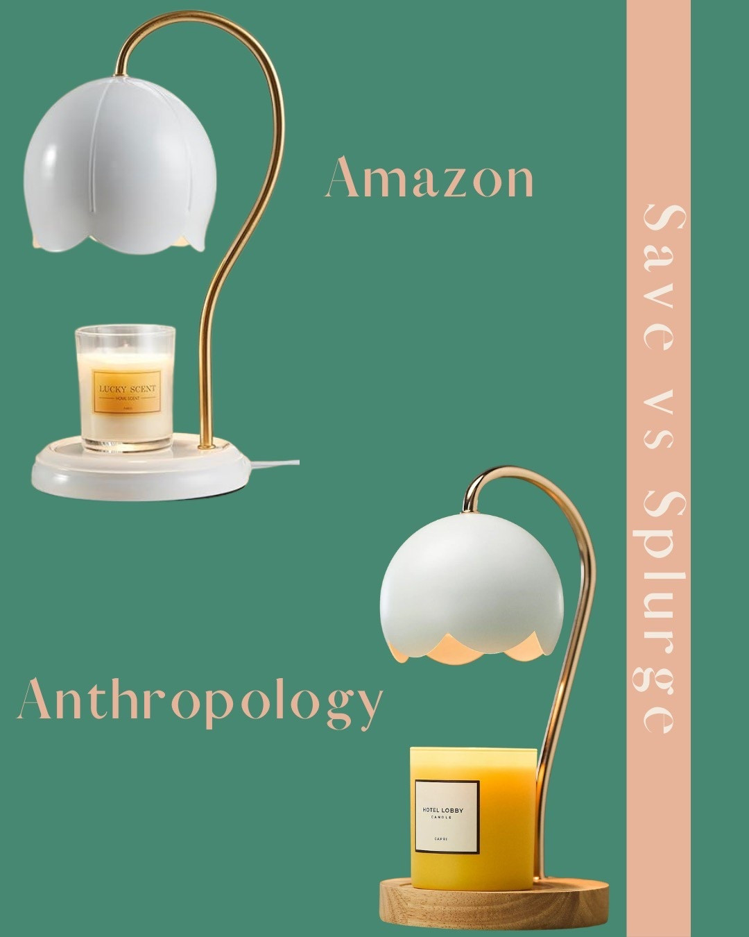 I found the cutest lamp candle warmer on anthropology, but it was a little pricey. Lucky me, I then found a similar option on Amazon!! For a lot less! Which do you prefer? 

#LTKSaleAlert #LTKdayinmylife #LTKHome