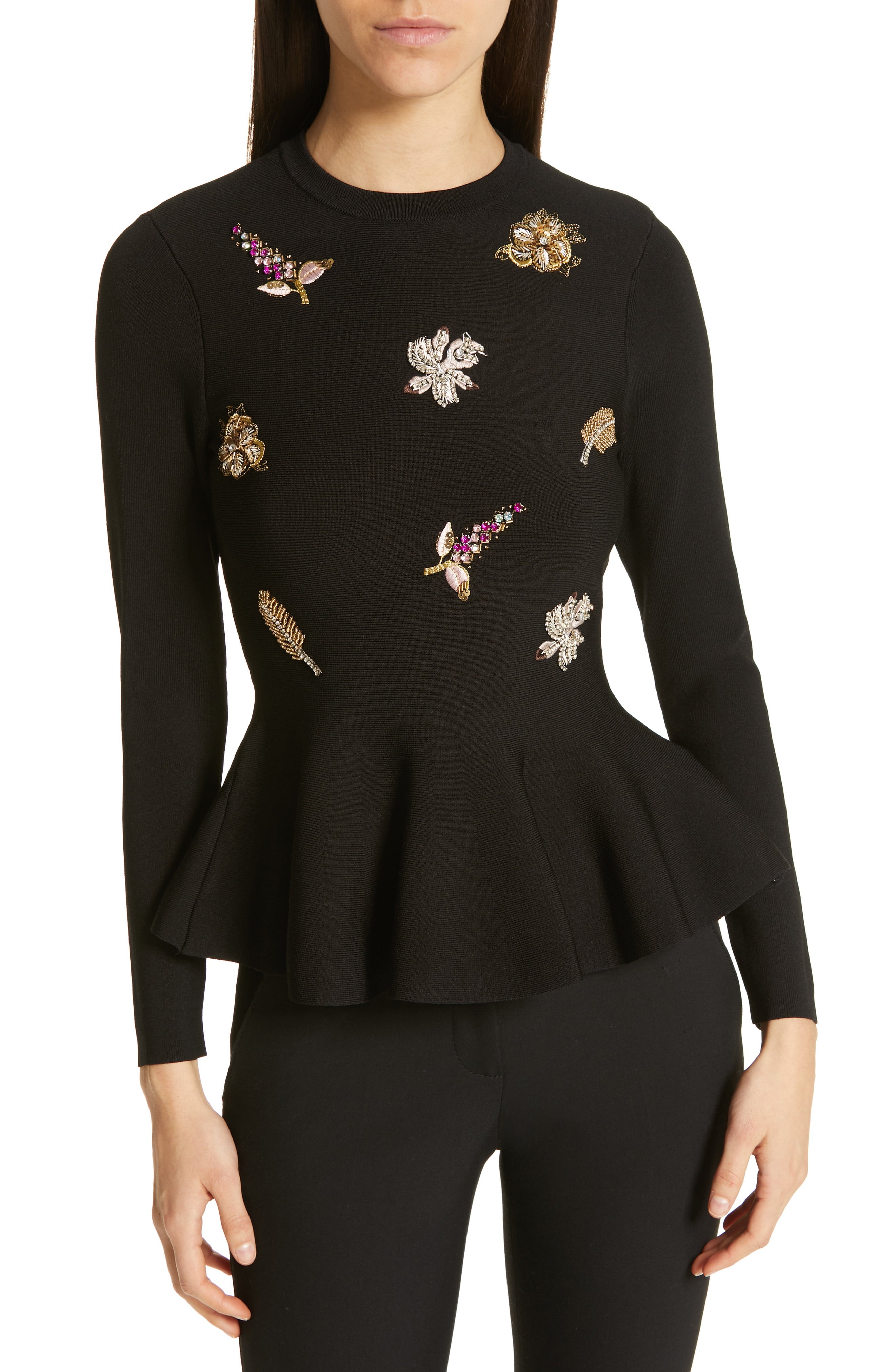 Women's Ted Baker London Tynna Embellished Sweater, Size 0 - Black | Nordstrom