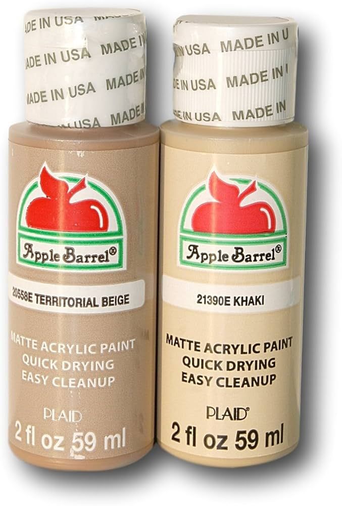 Apple Barrel Acrylic Paint Dark Flesh Tones Set - Khaki & Territorial Beige (2 Ounces Each) | Amazon (US)