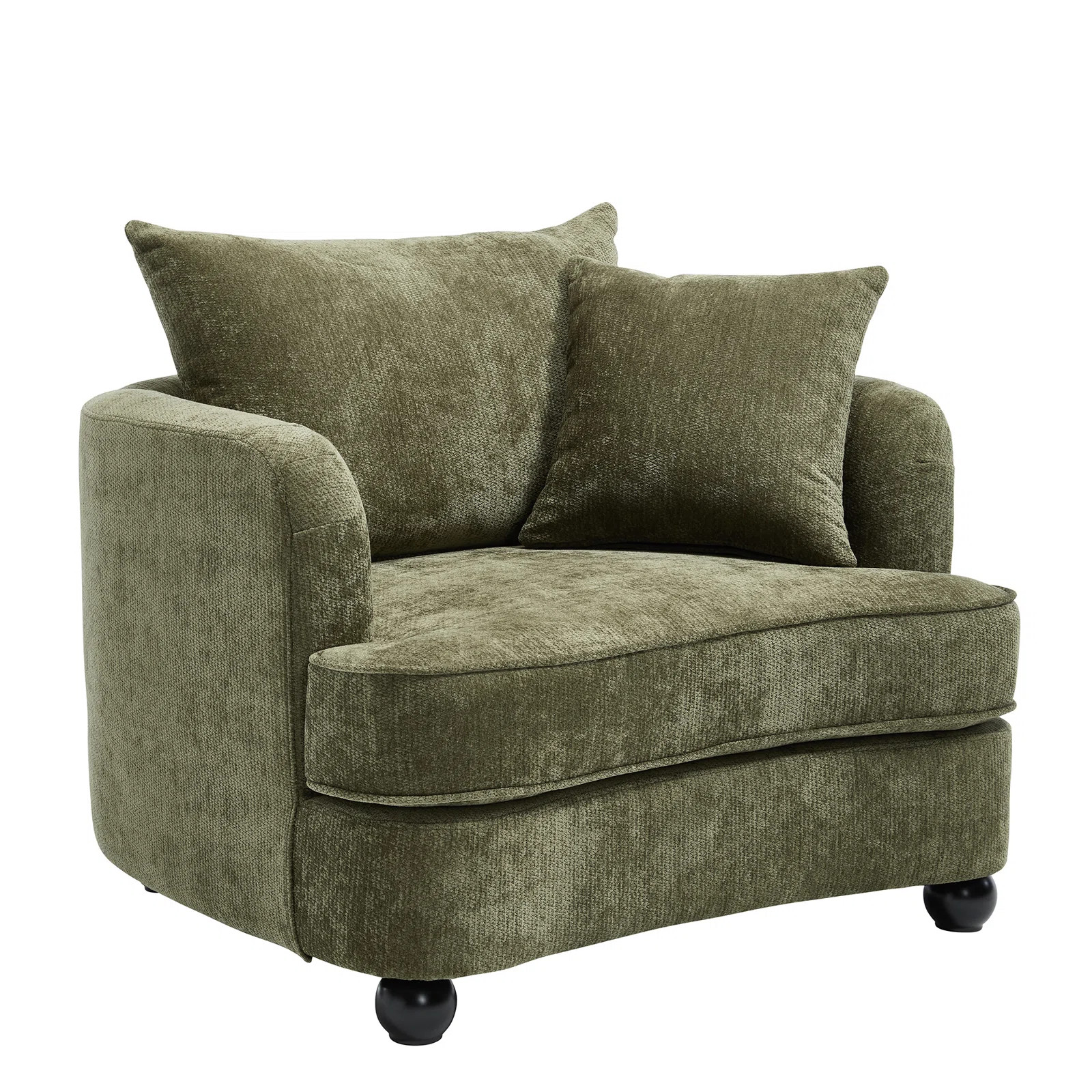George Oliver 40" Chenille Upholstered Sofa Chair With Solid Wood Legs | Wayfair | Wayfair North America