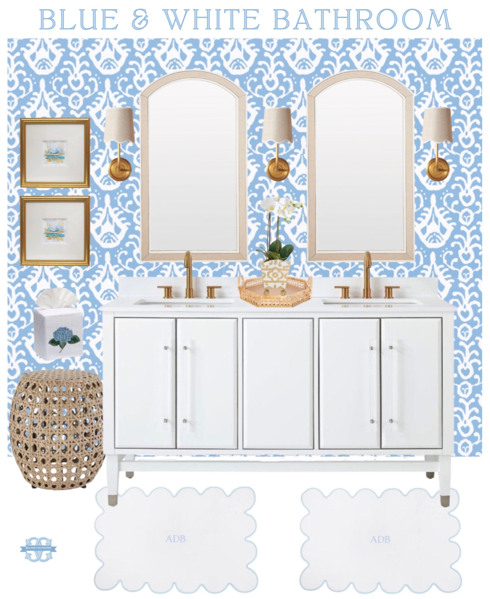 Blue & White Bathroom Inspo💙🛁

Home Decor, Bathroom Decor, Wallpaper, Bathroom Design, Vanity, Mirror, Sconce

#LTKhome