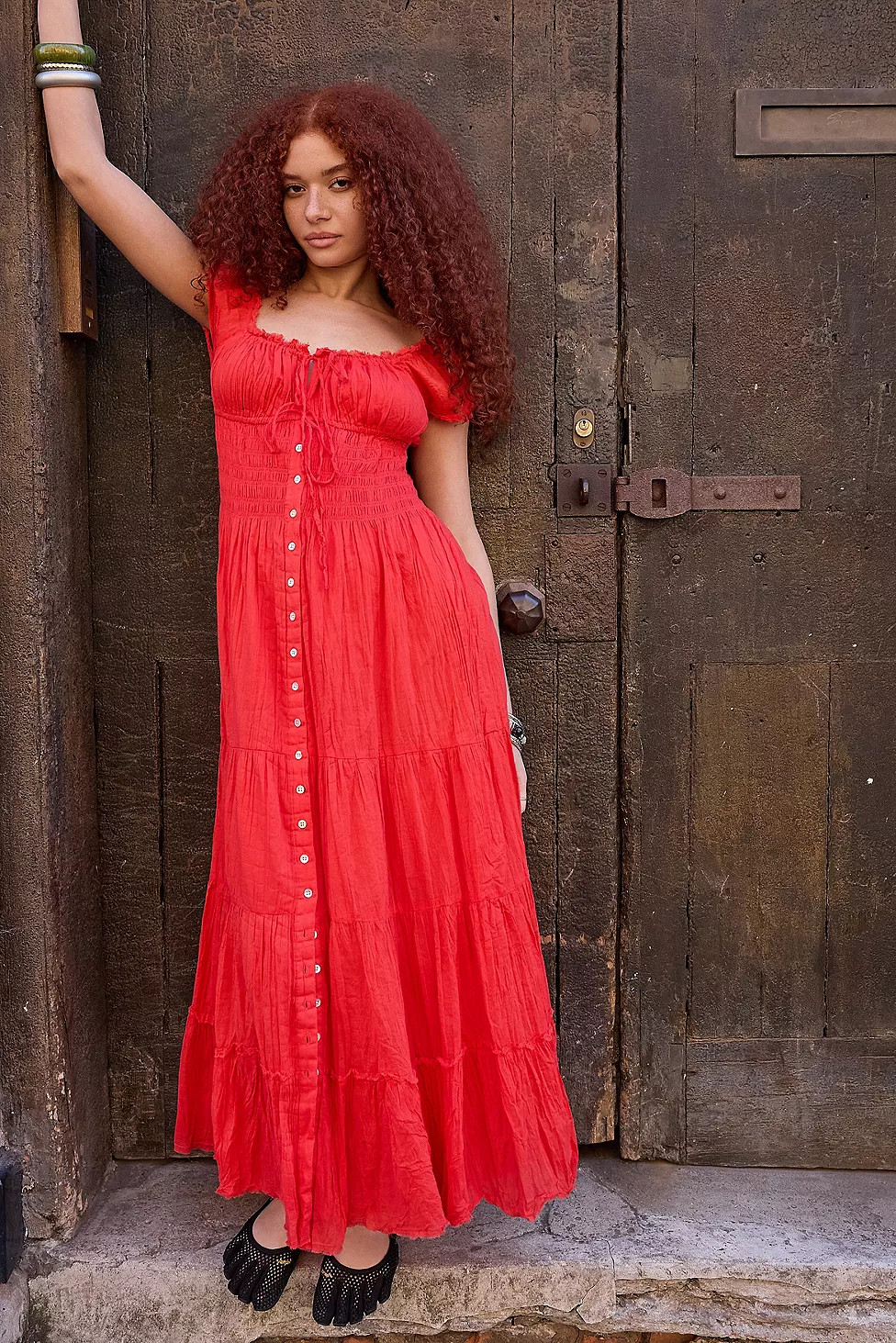Kimchi Blue Samira Prairie Maxi Dress | Urban Outfitters UK