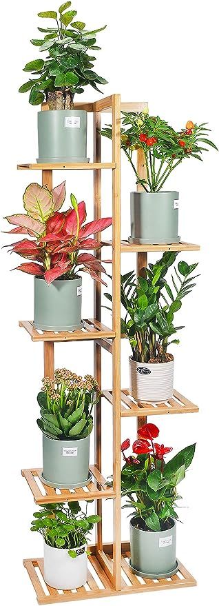 Bamboo Plant Stand Rack 6 Tier 7 Potted Indoor&Outdoor Multiple Stand Holder Shelf Rack Planter D... | Amazon (US)