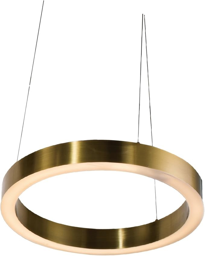 Overstock LED Pendant Lighting with Antique Brass Frame | Amazon (US)