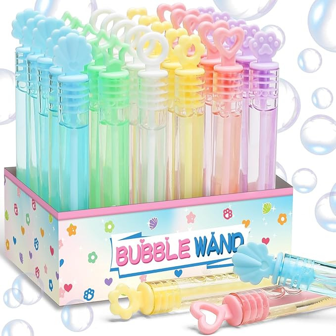 Bubble Party Favors for Kid, 30 Pack Mini Bubbles Bulk with Gift Box, Pastel Bubble Wand Sticks T... | Amazon (US)