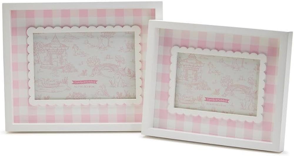 Two's Company Set Of 2 Pink Gingham Photo Frames in 4" X 6" And 5" X 7" Size | Amazon (US)