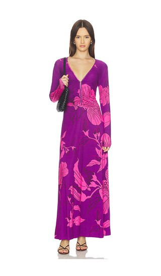 Poupette St Barth Bossa Long Dress in Purple. - size S | Revolve Clothing (Global)