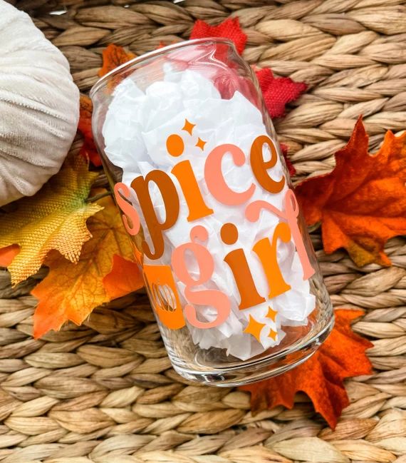 Pumpkin Spice Coffee Glass, Fall Iced Coffee Glass, Can Glass, Beer Can Glass, Halloween Tumbler,... | Etsy (US)