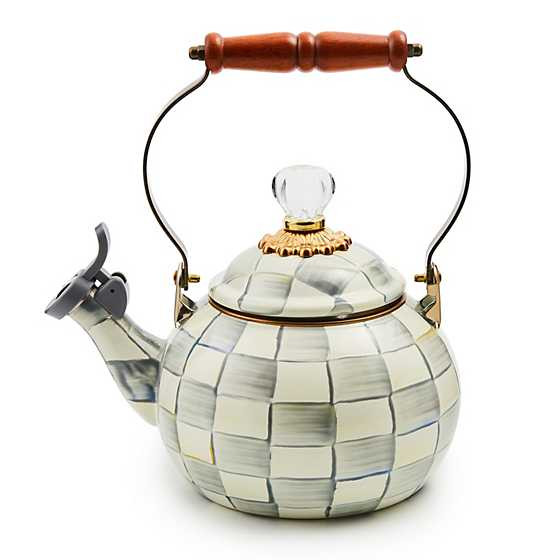 Sterling Check Whistling Tea Kettle | MacKenzie-Childs