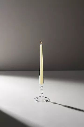 Glass Taper Candlestick, Clear Small | Anthropologie (US)
