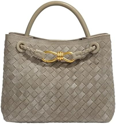 Suede Woven Tote Bag for Women PU Leather Hobo Bags Casual Crossbody Purse Shoulder Satchel Bag T... | Amazon (US)
