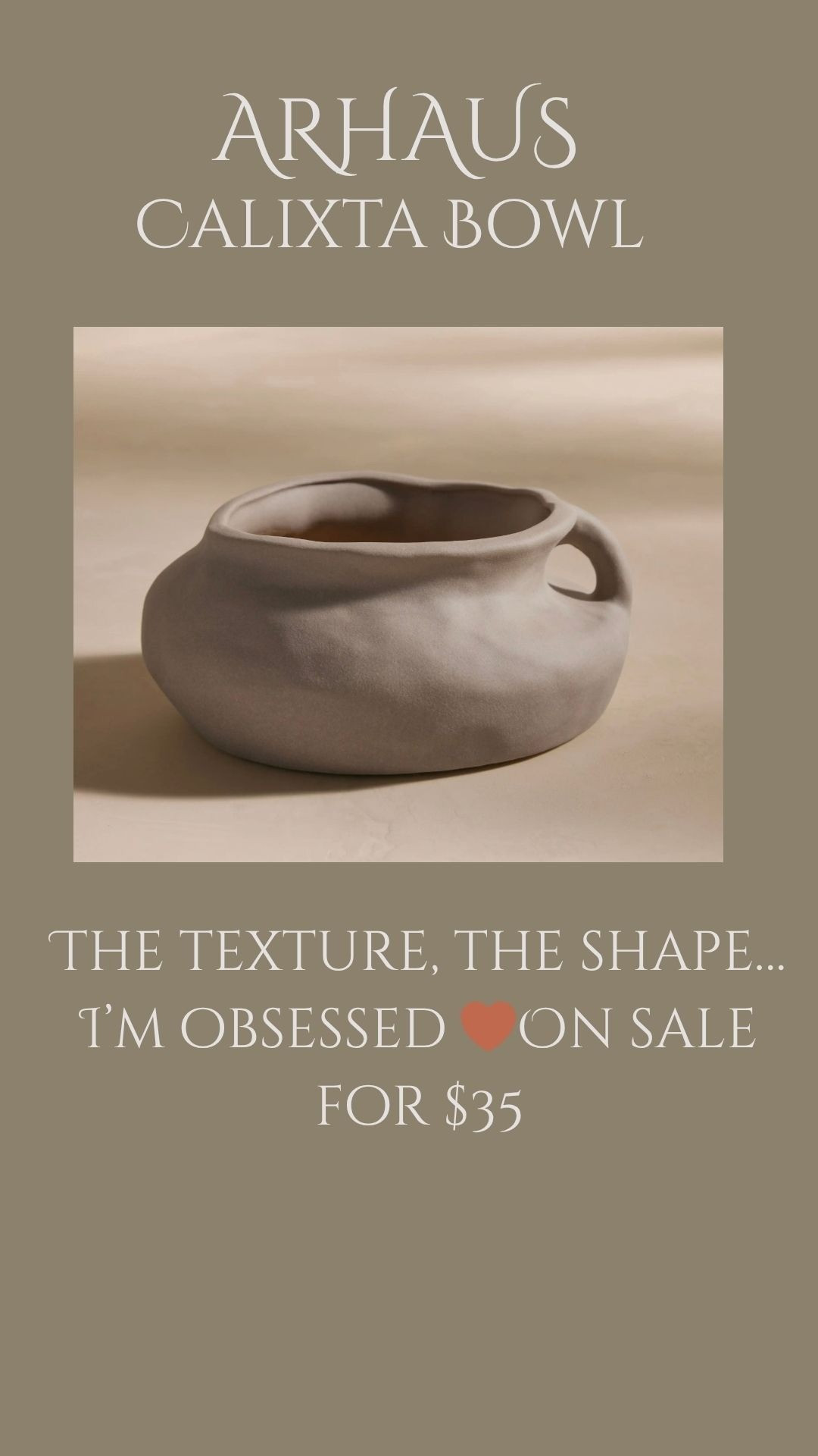 Such a beautiful, organic piece 🤎The texture and shape feel so high-end, and I can’t believe it’s on sale for $35.Linked here for you 🤍

#LTKHome #LTKU #LTKSaleAlert