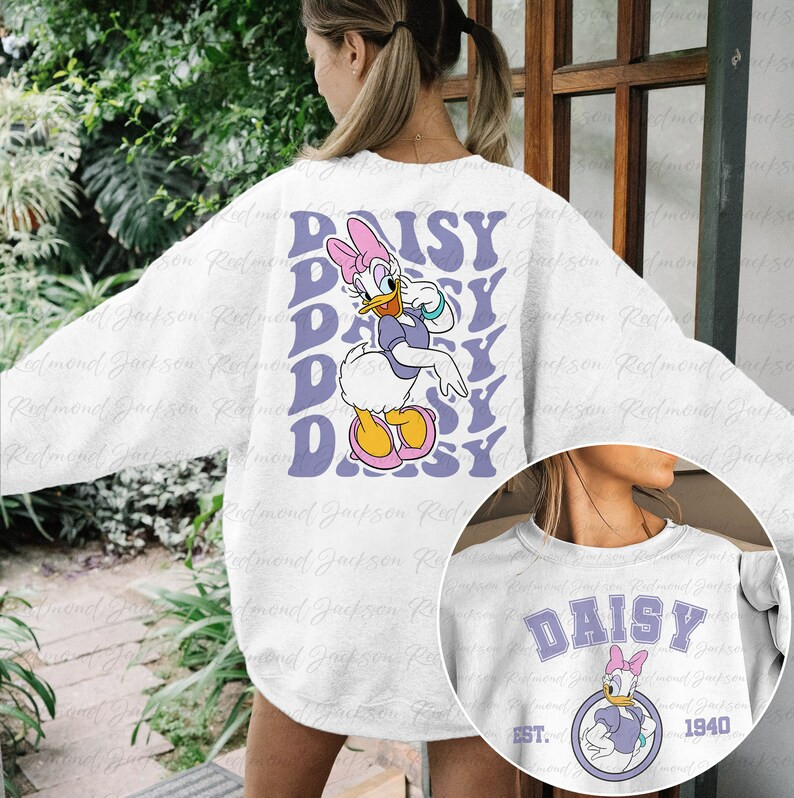 Retro Daisy Duck 2 Sided Sweatshirt, Disney Daisy Shirt, Disneyworld Sweatshirt, Daisy Minnie Bes... | Etsy (US)
