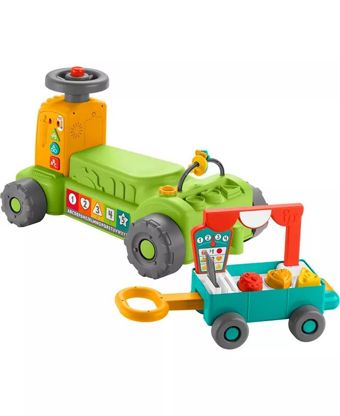 Fisher Price Laugh Learn 4-in-1 Farm to Market Tractor Ride-on Learning Toy - Macy's | Macy's