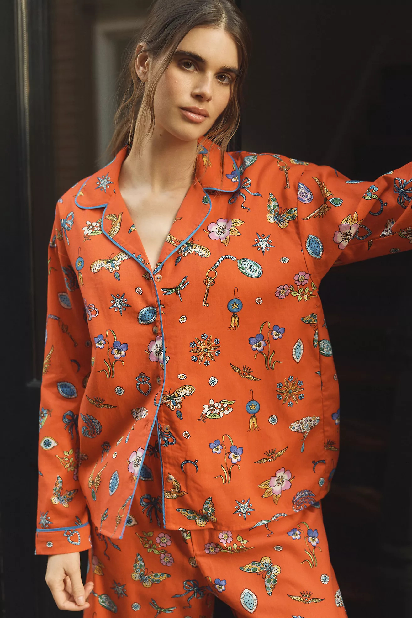 LyreBird Cloud Flannel Pajama Top | Anthropologie (US)