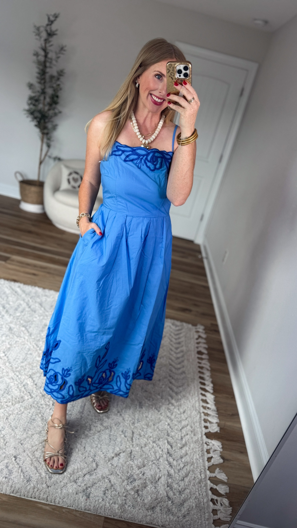 Weekend Walmart Wins try on
Blue embroidered floral midi dress- small

#LTKootd #LTKmomlife