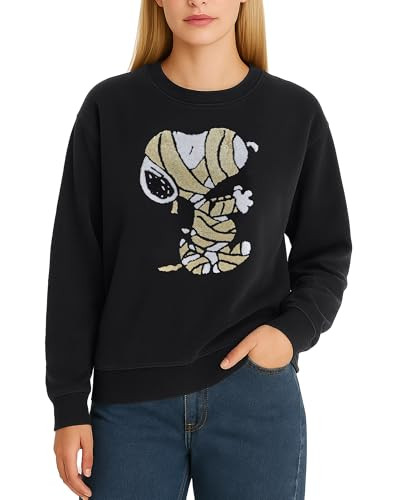 Peanuts Snoopy Womens Fleece Pullover Graphic Crewneck Sweatshirt | Amazon (US)