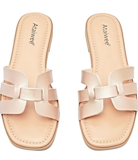 Champagne Gold Slides $36.99

Ataiwee Women's Wide Width Flat Slide Sandals - Casual Cute Dressy Strappy Slip on Flat Summer Shoes.

#LTKWorkwear #LTKStyleTip #LTKFindsUnder50