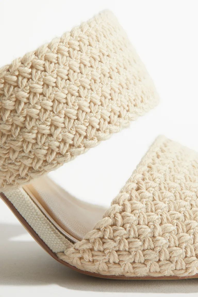 Braided Sandals with Heel - High heel - Light beige - Ladies | H&M US | H&M (US + CA)