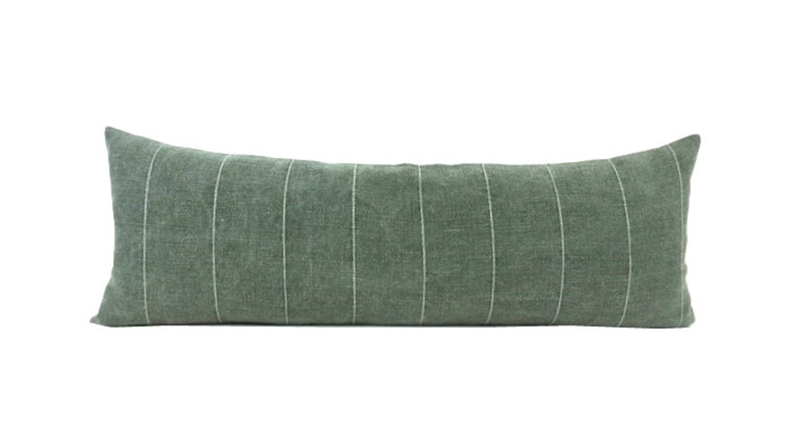 12x34 Green Vintage Pillow Cover  | 12" x 34" Lumbar | Faso | Dark Green | Farmhouse | 1 Sided | ... | Etsy (US)