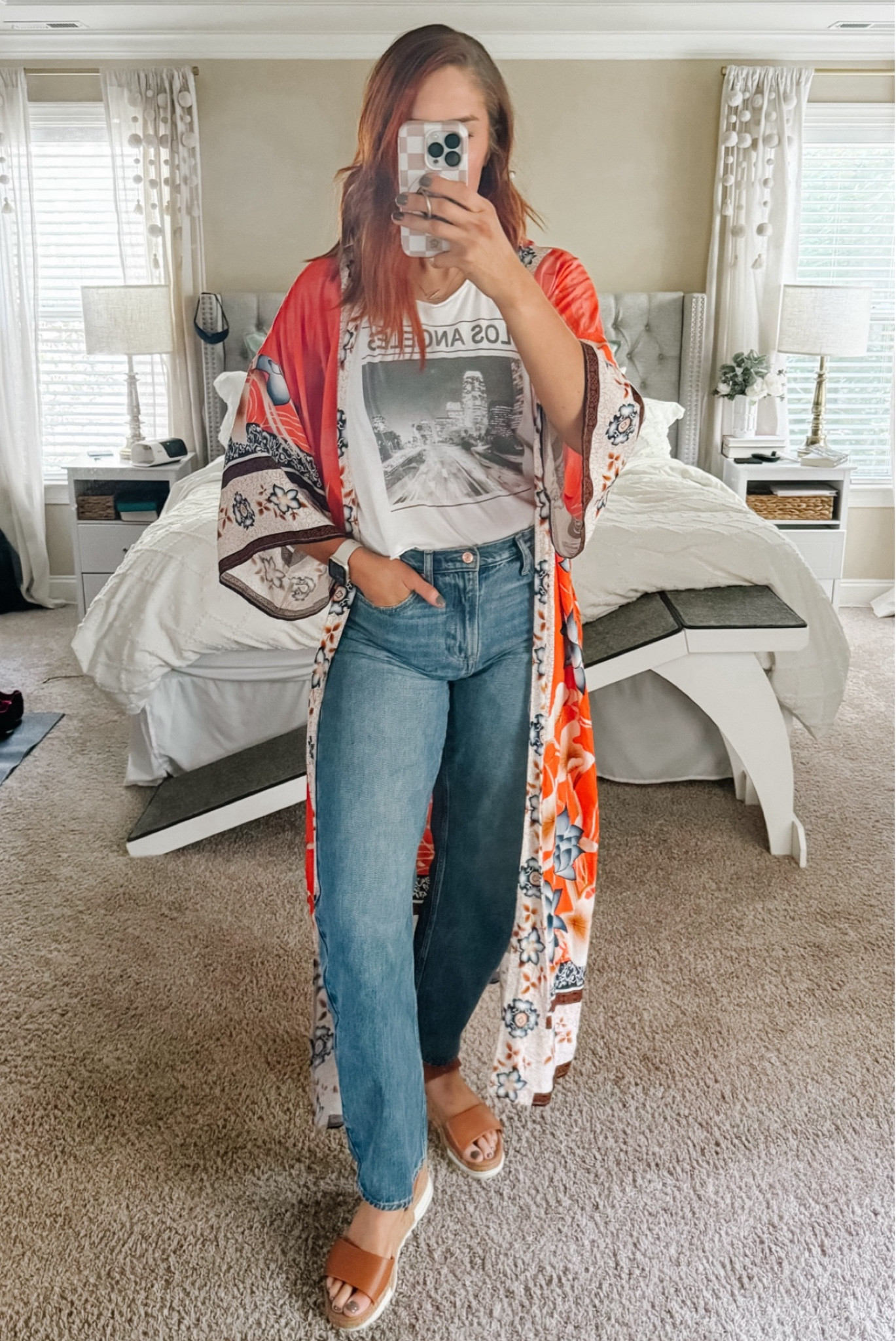 Transition from Summer to Fall Outfit with a boho style twist. Perfect for a Sunday lunch with family! 

High Rise Barrel Jeans - 29 Long
Kimono - OS
L.A. tee - medium (cropped and cut into a muscle tank) 
Sandals - size 11

The Gap fashion | Tall sizes | Amazon fashion | tall girl fashion | size 8 fashion | size 8 | Tall girl outfit | tall girl fashion | midsize fashion size 8 | midsize | tall fashion | tall women | fall outfit ideas | boho outfits | fashion over 35

#tallwomenfashion #tallgirlfashion #tallfashion #runningerrands

#LTKFindsUnder100 #LTKSaleAlert #LTKStyleTip