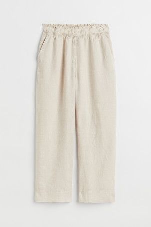 Ankle-length Linen Pants - Black - Ladies | H&M US | H&M (US + CA)