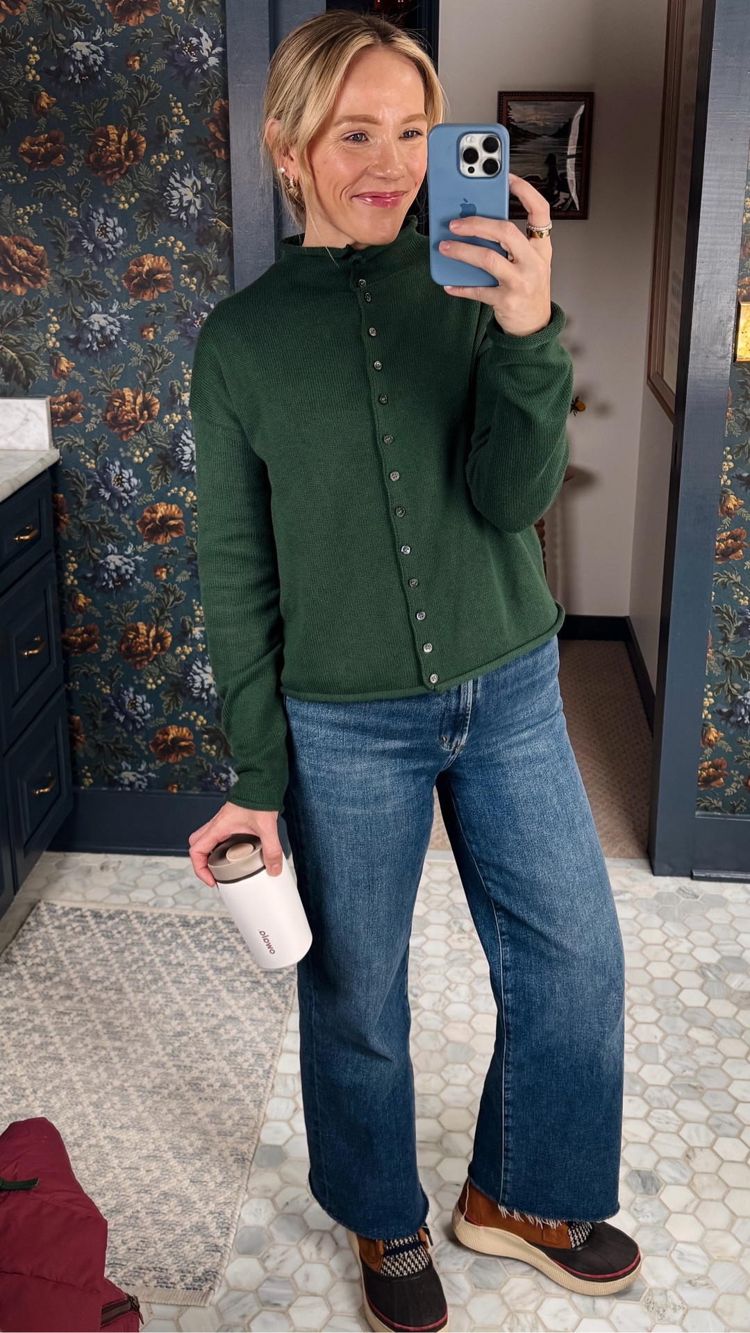 J.Crew layering tee & Alex Mill Taylor cardigan wearing my regular size small ~ Agolde Harper crop jeans are an everyday favorite with just the right amount of stretch (true to size, 5'3") ~ Lands End typically runs small but wearing my regular size small in this jacket, also comes in a longer style ~ Clare V Moyen Messenger ~ Sorel waterproof boots ~ thick & warm KULE socks ~ EBY underwear size up to medium ~ Merit Flush Balm in LeBonBon ~ xo, Claire 

#LTKOver40 #LTKootd #LTKgrwm