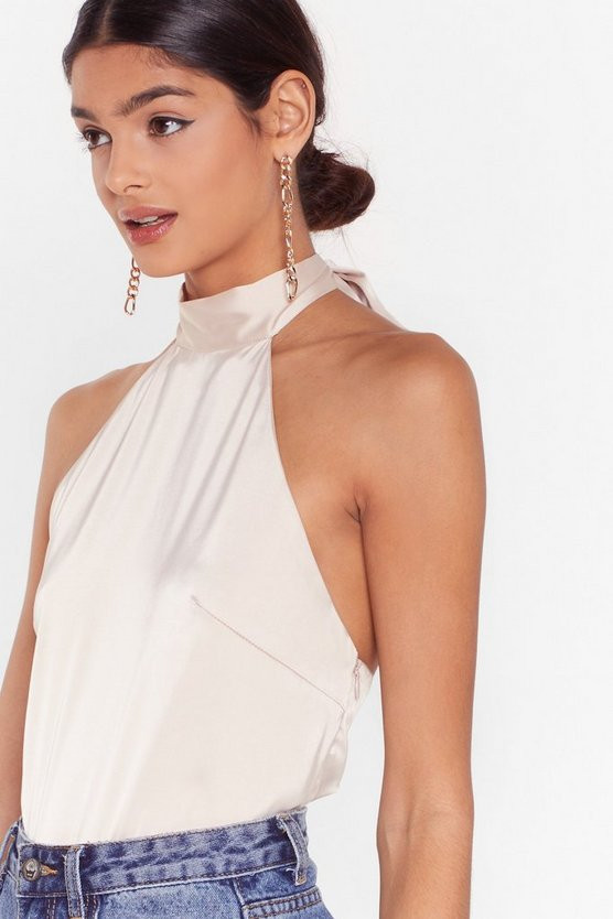 Bow Satin Halter Top | Nasty Gal (US)