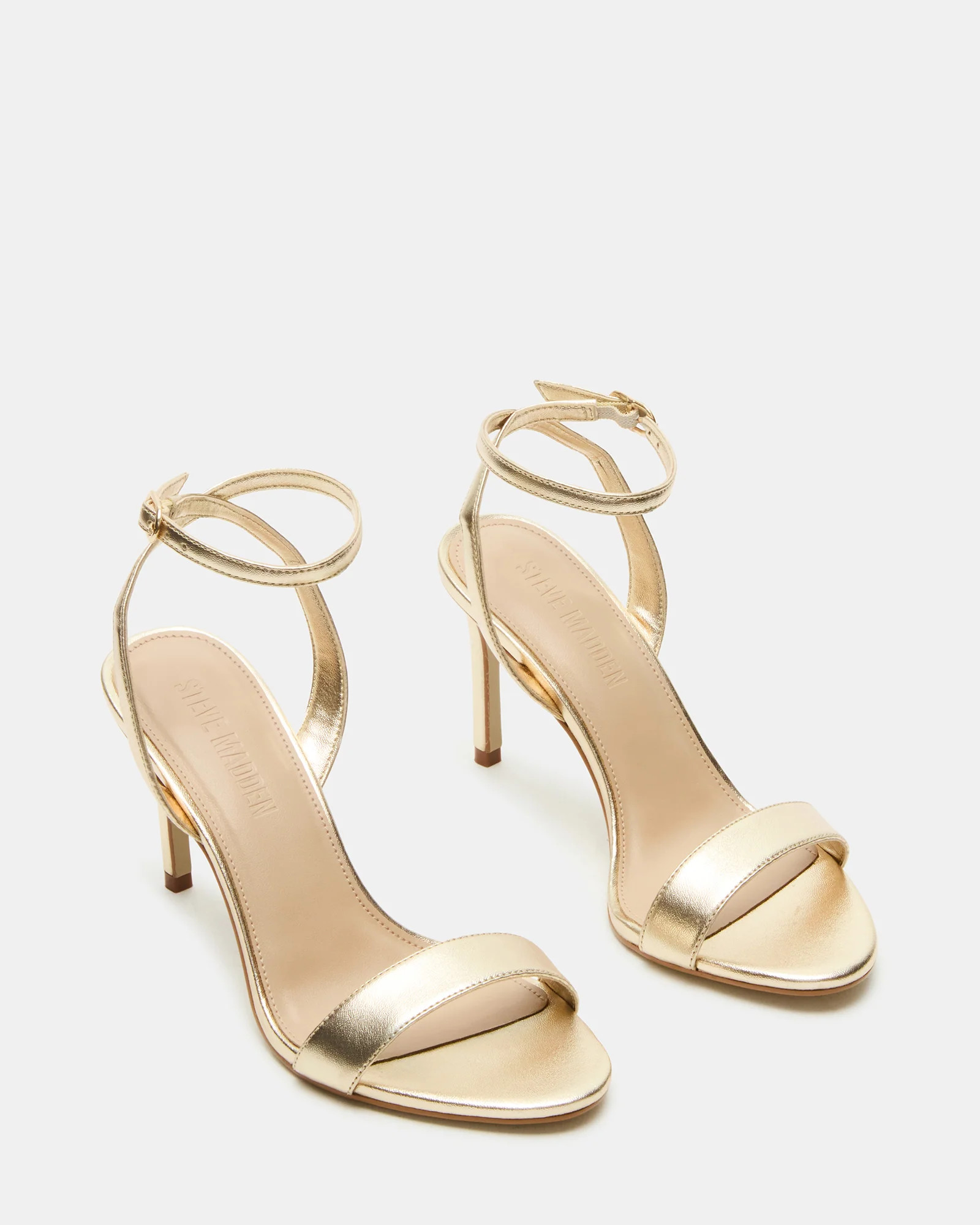 SUZIE Champagne Stiletto Open Toe Strappy Heel | Women's Heels | Steve Madden (US)