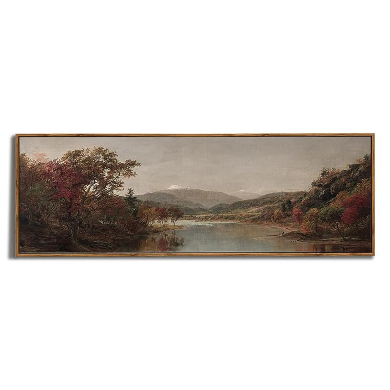 Framed Canvas Wall Art for Bedroom - Long Horizontal 13.5x40" Above the Bed - Vintage Farmhouse F... | Amazon (US)