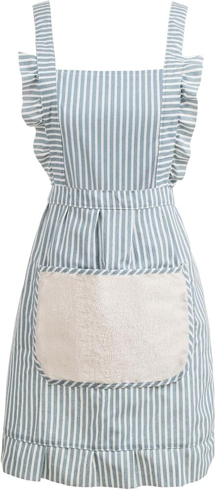 Cute Cotton Apron for Women, Adjustable Bib Cooking Kitchen Aprons with Pockets for BBQ Drawing B... | Amazon (US)