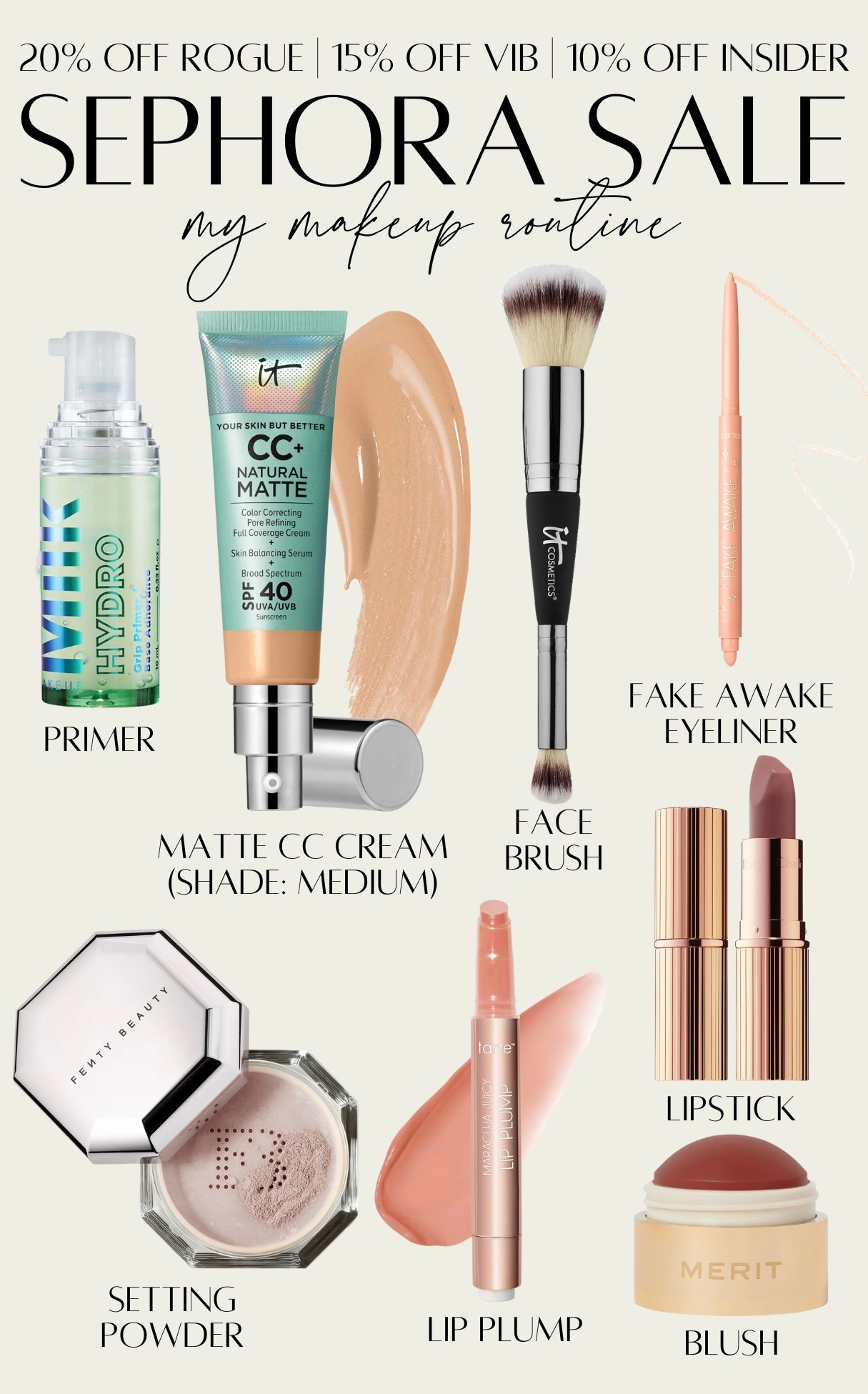 My daily makeup routine all on sale for Sephora Sale! Use code SAVEMORE

30% Off Sephora Collection 4/4-4/14
20% Off for Rogue Members 4/4-4/14
15% Off VIB Members 4/8-4/14
10% Off Insider Members 4/8-4/14

#LTKBeauty #LTKSaleAlert