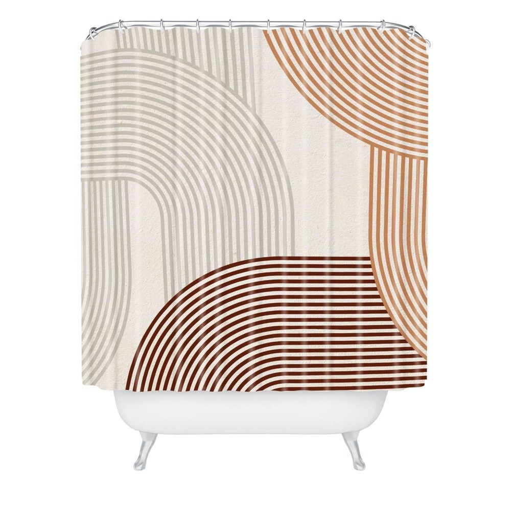 Iveta Abolina Mid Century Line Art Shower Curtain Brown - Deny Designs | Target
