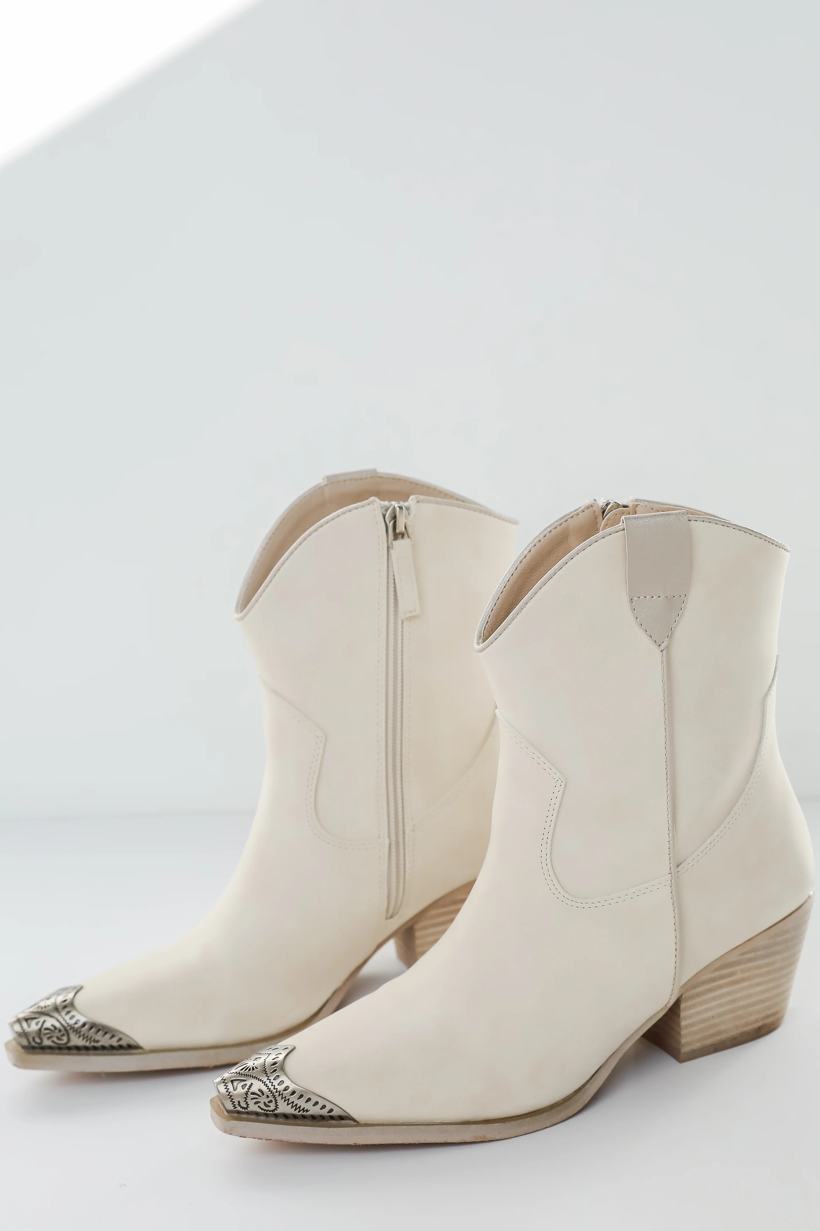 Trendy Off White Western Booties | Fall Booties | ShopDressUp | Dress Up