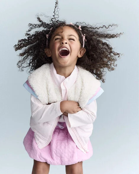 Toddler Girl Colorblock Zip-Up Jacket - Light Pink/Cream | Carter's Inc