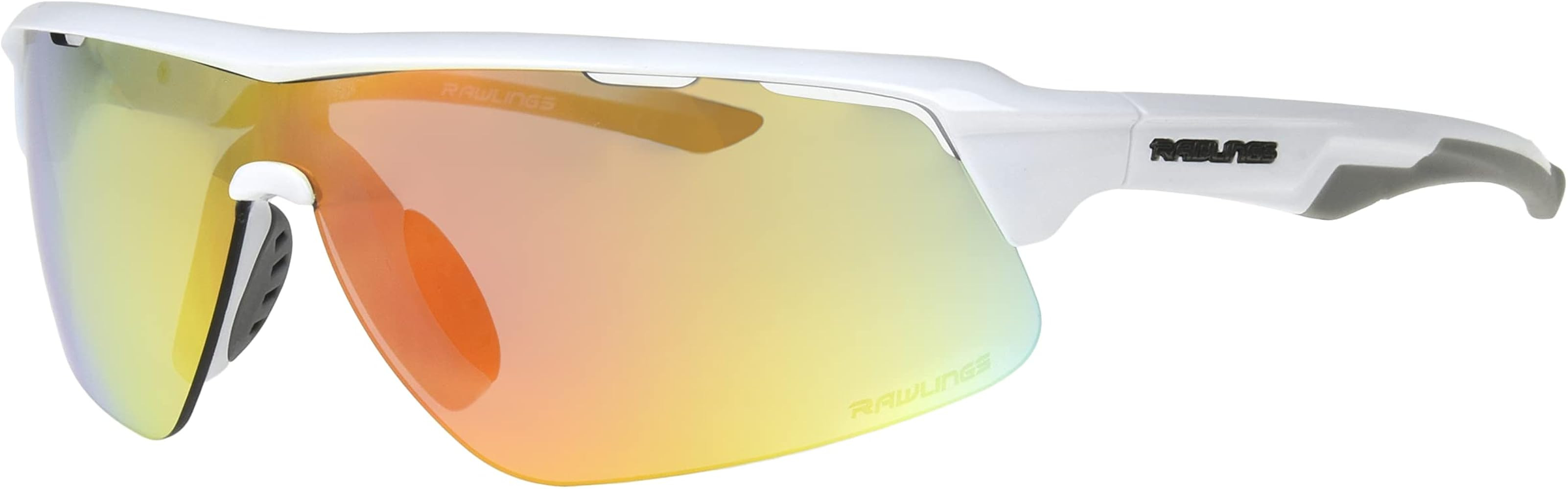 Rawlings Game Youth Baseball Sunglasses, Shiny White/Orange Mirror, 64mm | Amazon (US)