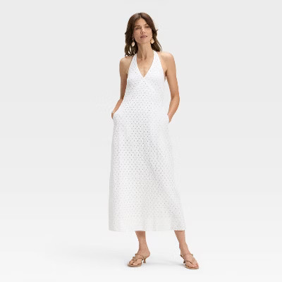 Women's Eyelet Maxi A-Line Dress - A New Day™ | Target