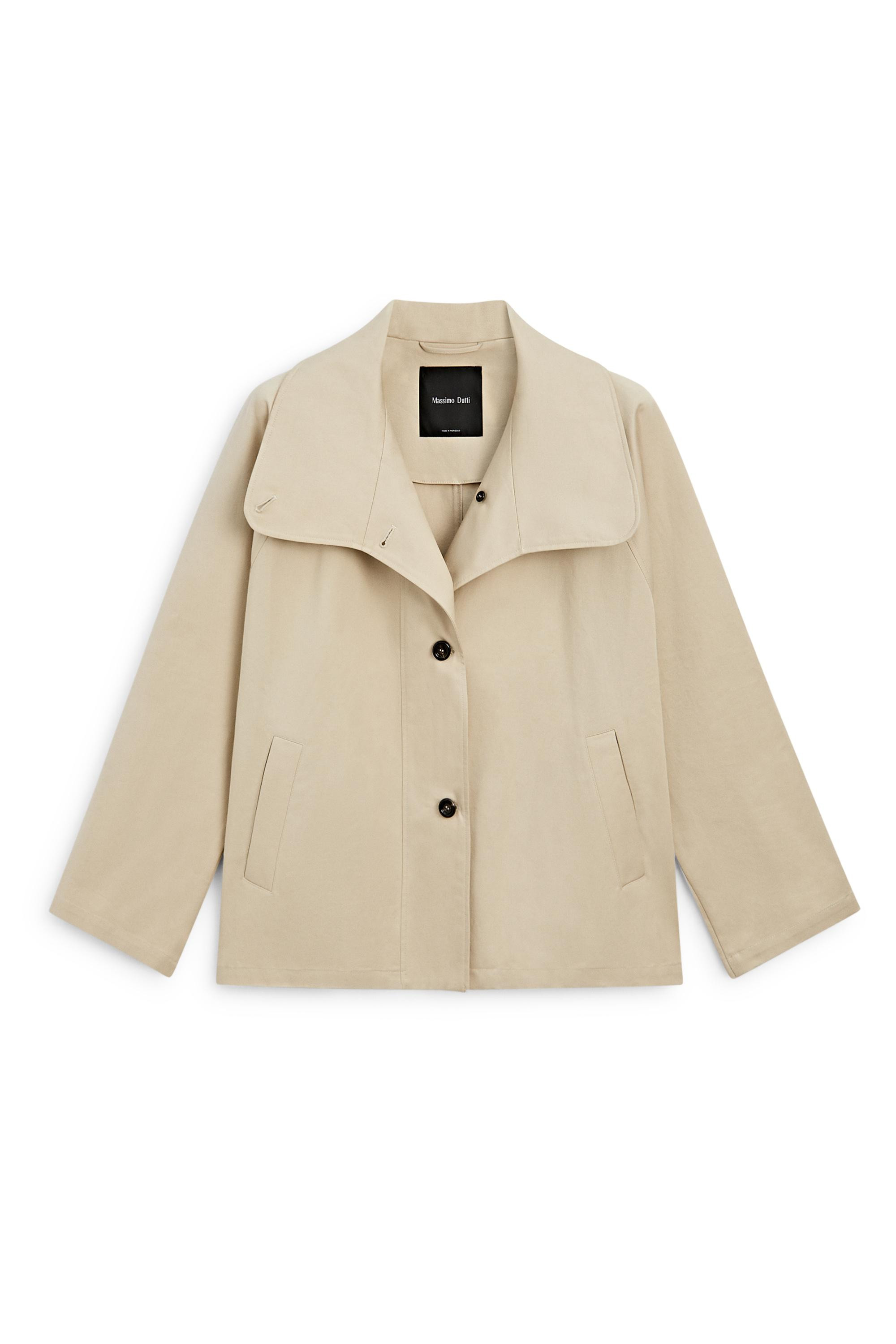 100% cotton cape jacket - BEIGE | Massimo Dutti US