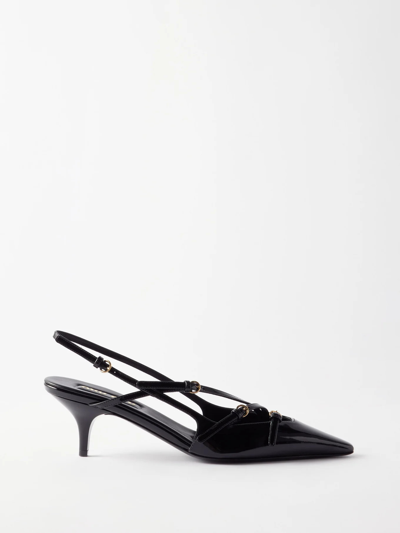 Patent-leather 55 slingback pumps | Matches (UK)