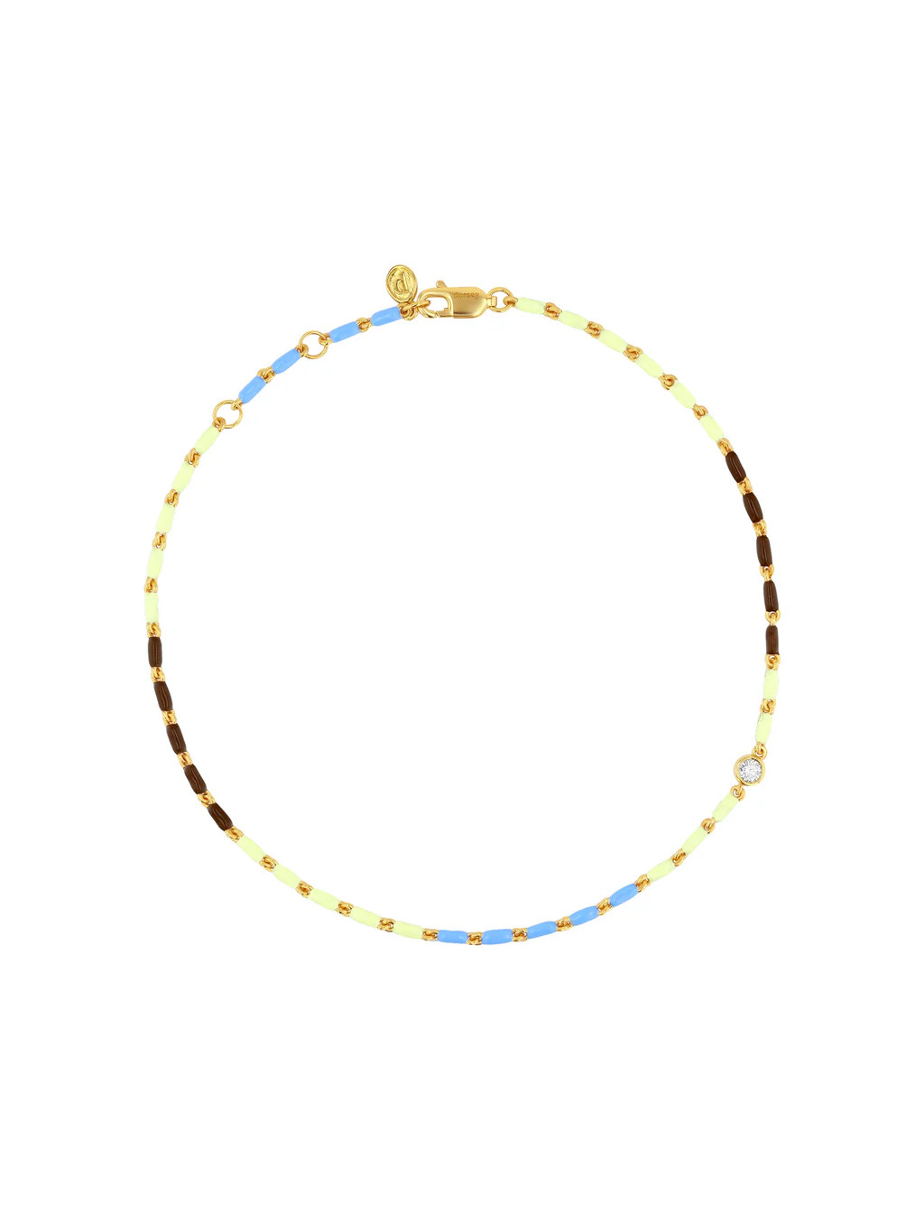 ENAMEL MOISSANITE ANKLET IN LUNE | Dorsey