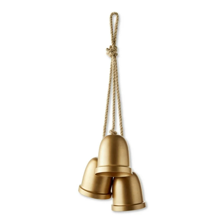 Gold Bell Trio Hanging Decoration, 22", by Holiday Time | Walmart (US)