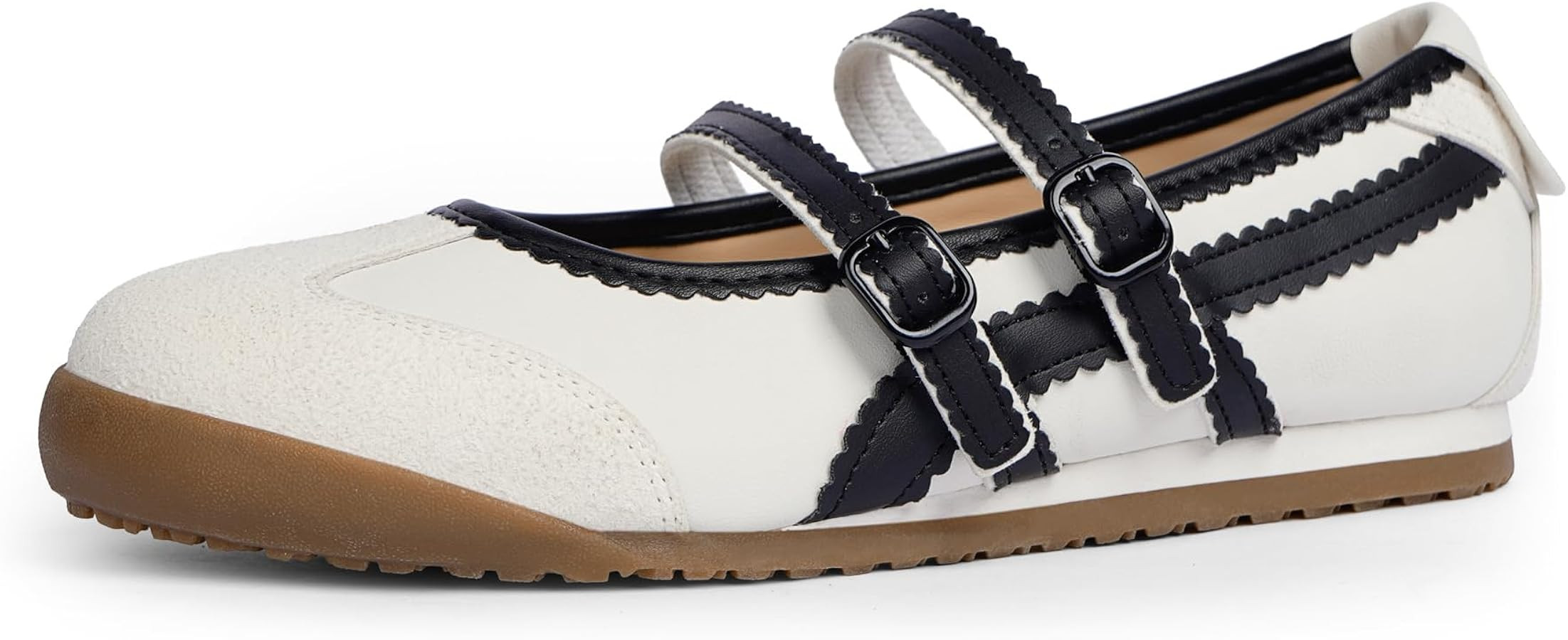 Fashion Sneakers for Women Mary Jane Shoes Comfortable Flat Two Strap Flat Shoes | Amazon (US)