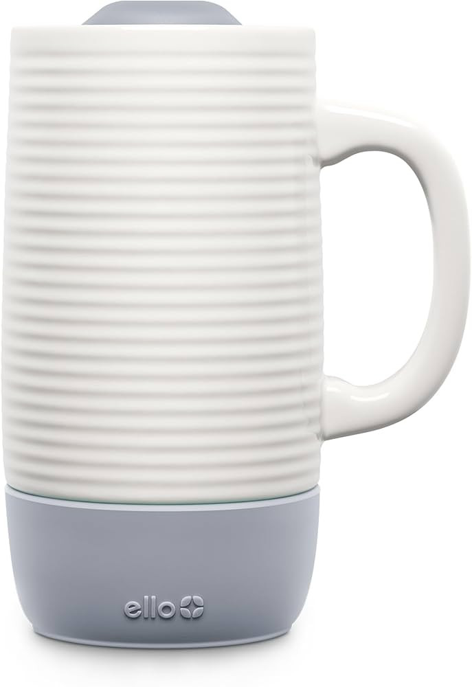 Ello Jane Ceramic Travel Mug with Handle, Splash-Resistant Slider Lid and Built in Coaster, Perfe... | Amazon (US)