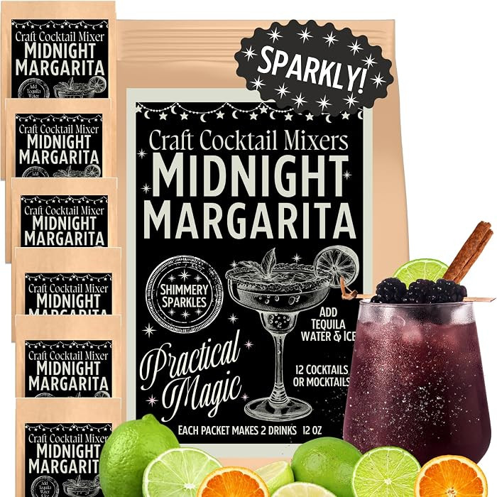 Midnight Margarita Practical Magic Sparkly Craft Cocktail Mixer Multi Pack with Edible Glitter, S... | Amazon (US)