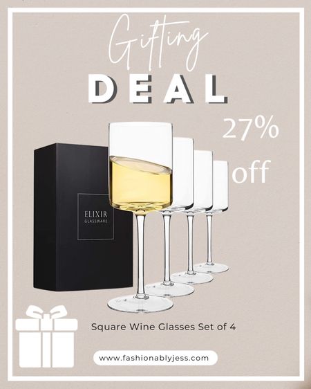 Loving this square wine glass set! Perfect gift idea for family or friends! Shop now for 27% off! 

#LTKGiftGuide #LTKHoliday #LTKsalealert