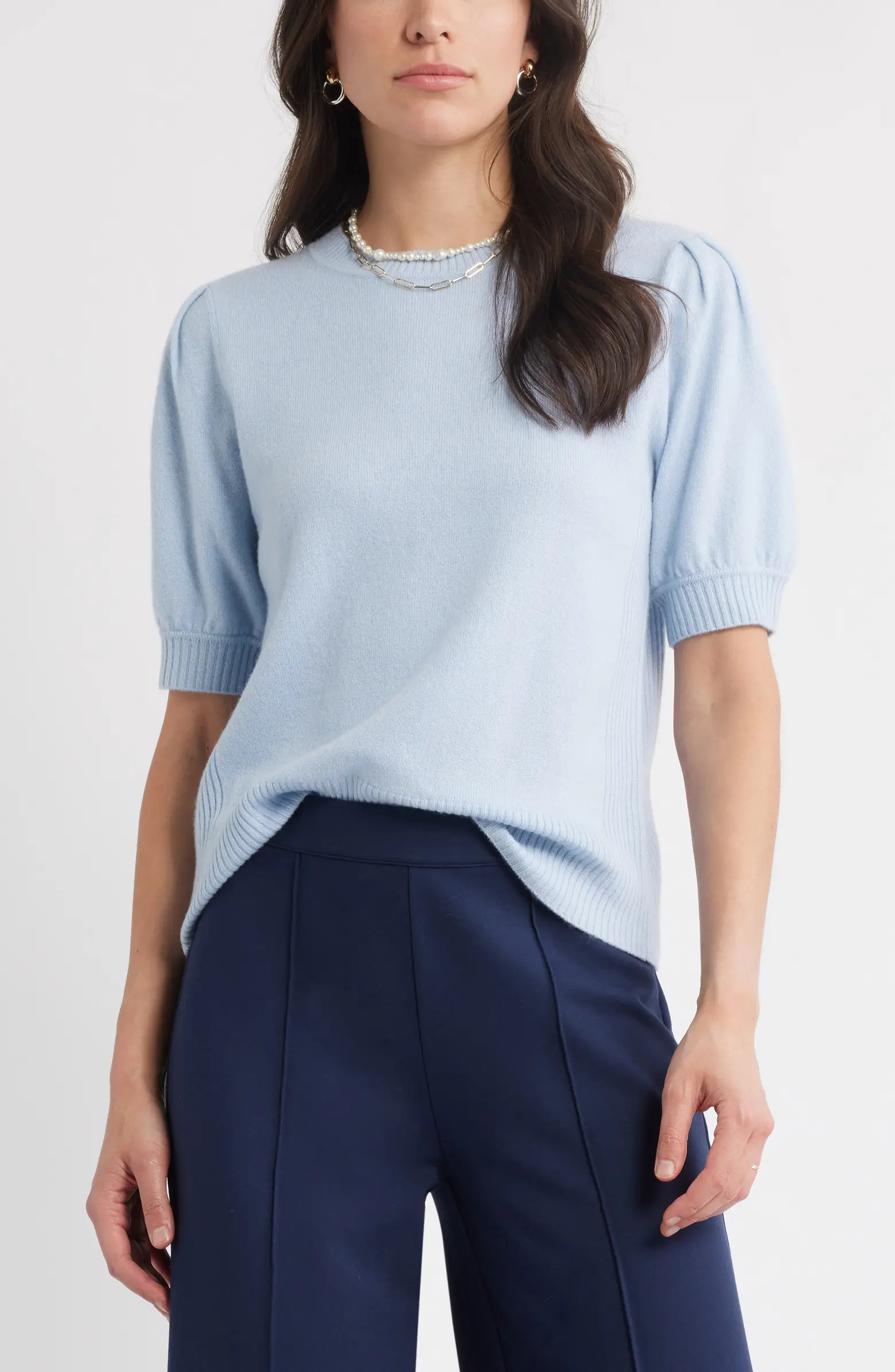 Caslon® Puff Sleeve Wool & Cashmere Sweater | Nordstrom | Nordstrom