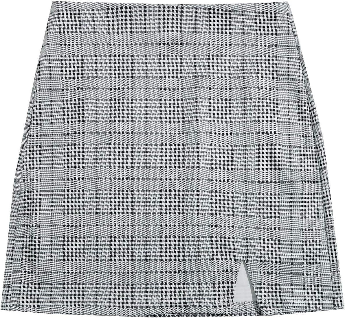 Verdusa Women's Split Hem Zipper Side Bodycon Mini Skirt | Amazon (US)