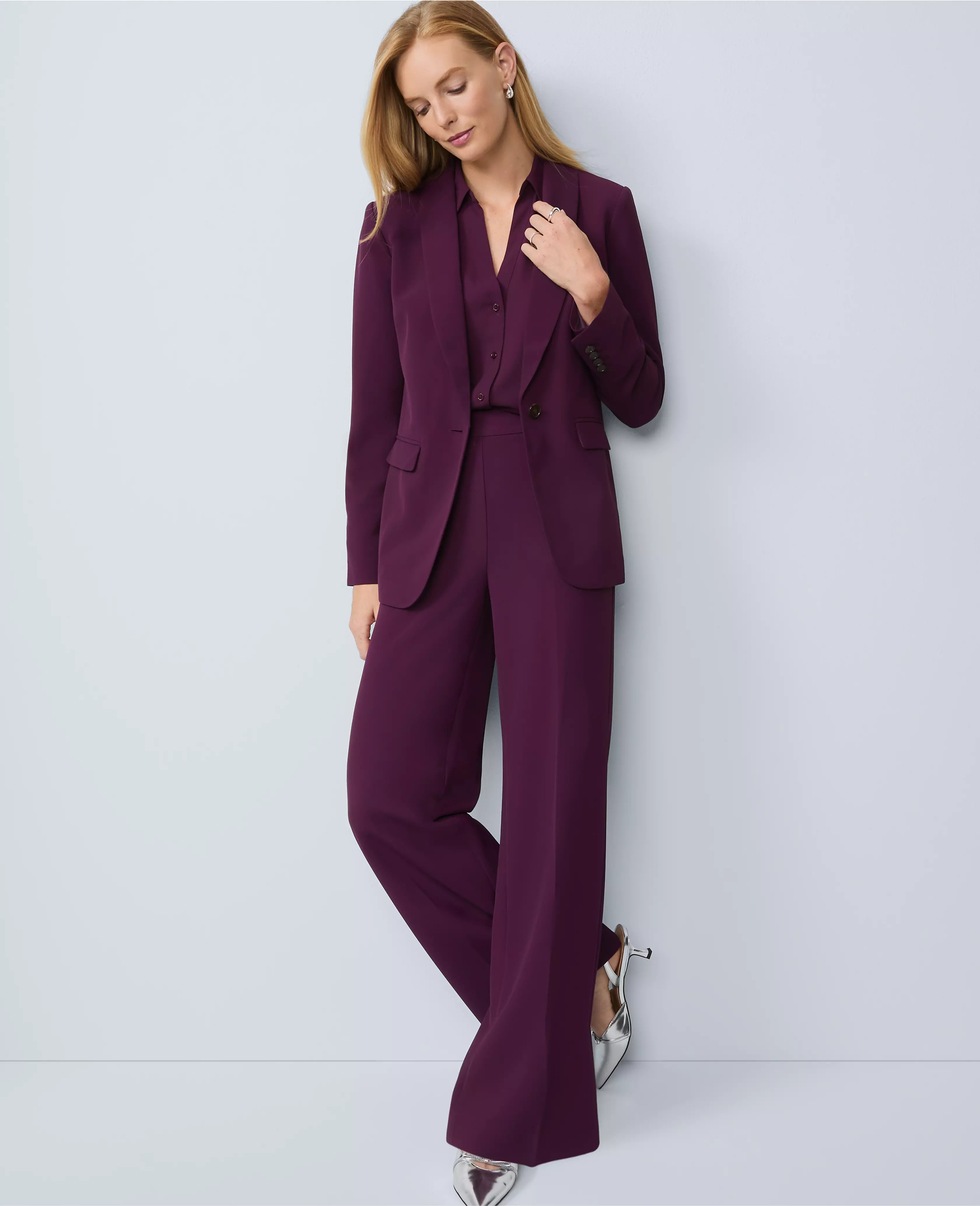 The Wide-Leg Pant in Fluid Crepe | Ann Taylor