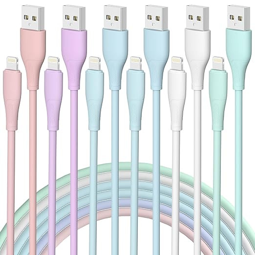 iPhone Charger 6Pack 3/3/6/6/6/10 FT [Apple MFi Certified] Lightning Cable Fast Charging iPhone C... | Amazon (US)
