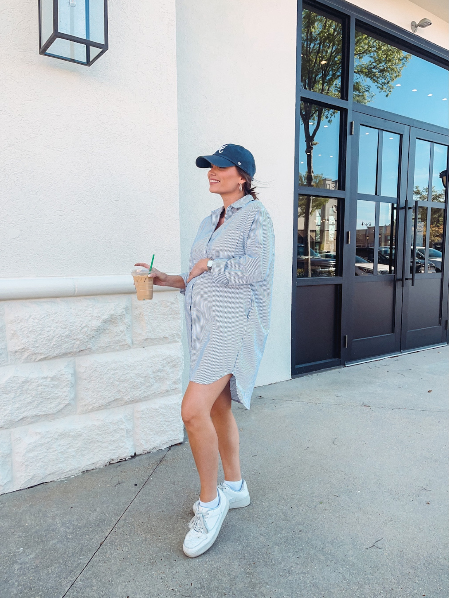 amazon fashion / Walmart fashion / casual / button up dress / maternity / bump friendly / spring / summer / baseball hat 

#LTKstyletip #LTKbump #LTKunder50